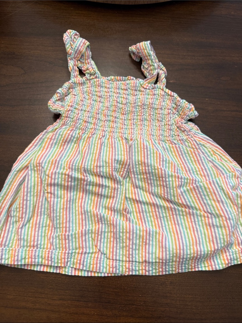 Ruffle Butts Pastel Rainbow Smocked Tank Top